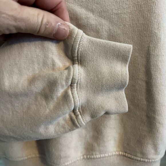 pull & bear cropped crewneck. peach putty color. gas burner front hit.size small - Picture 6 of 7